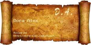 Dora Alex névjegykártya